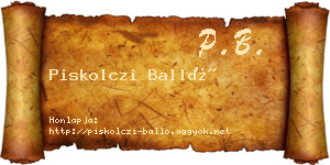 Piskolczi Balló névjegykártya